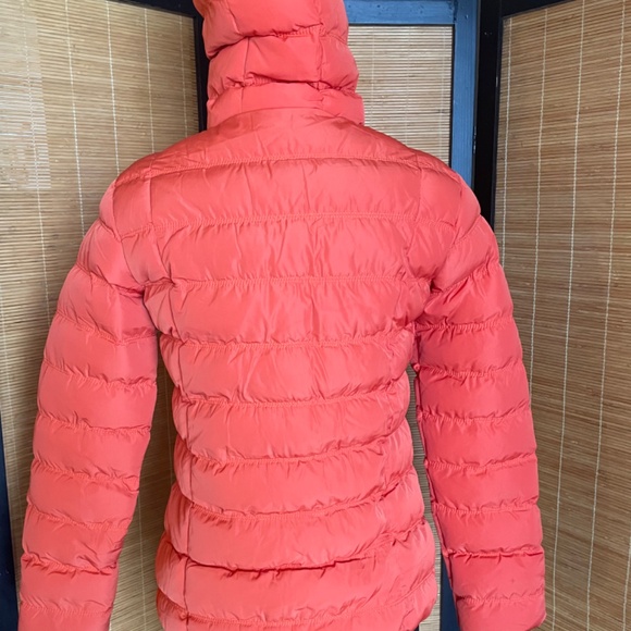 Women’s Red-orange Mudo FTS64 Puffer Jacket with hood Small - Picture 4 of 5
